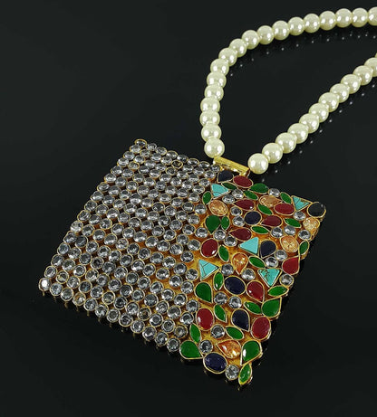 GOLD-PLATED BIG SIZE PENDANT IN MAALA STYLE - NATASHAHS