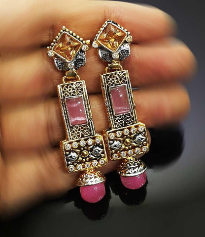 NATASHAHS EARRINGS WITH SILVER & GOLD & ZIRCONS - NATASHAHS