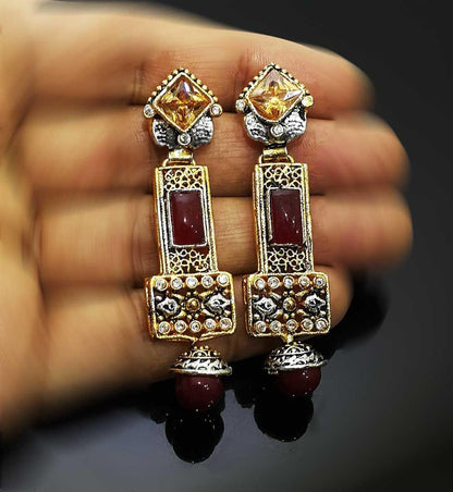 NATASHAHS EARRINGS WITH SILVER & GOLD & ZIRCONS - NATASHAHS