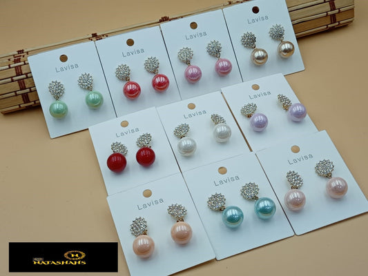 Round Pearl Earrings - NATASHAHS
