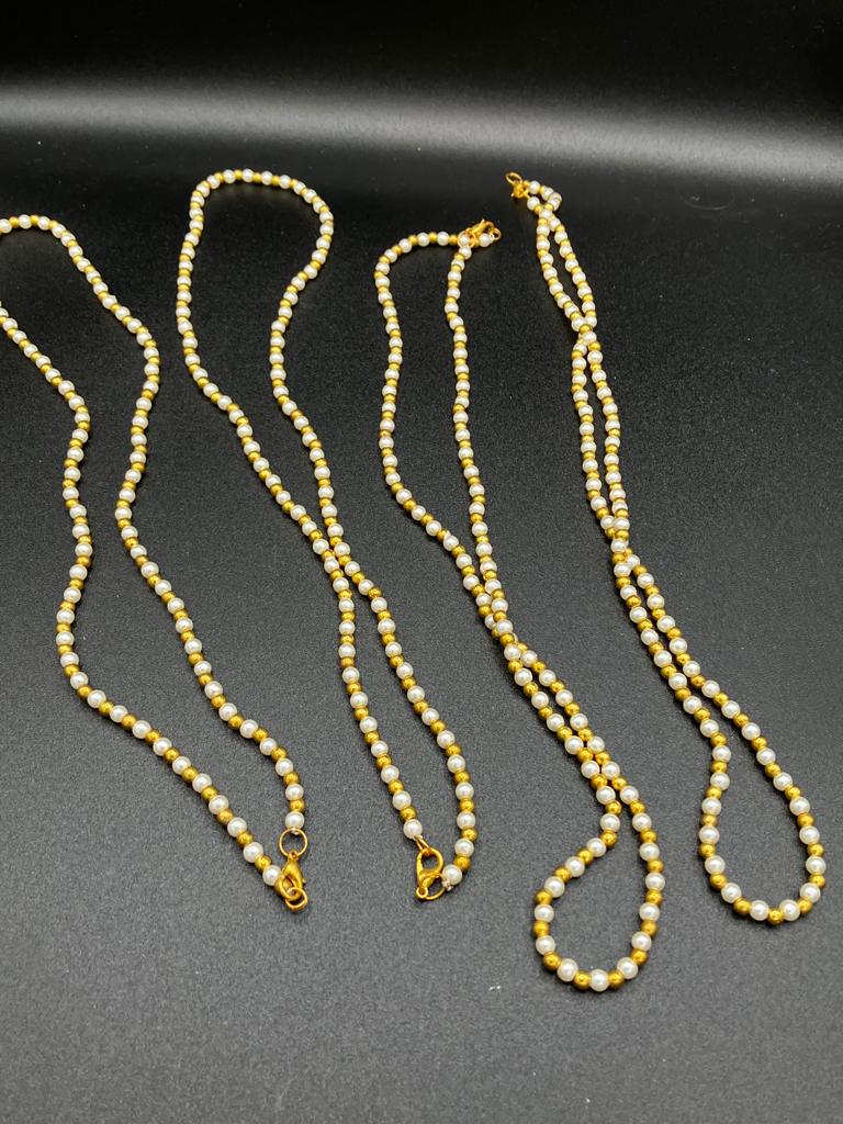 Whiten Beads Long chain for use with any pendant