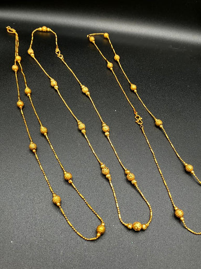 24k gold plated chain with gold plated round balls long lasting polish