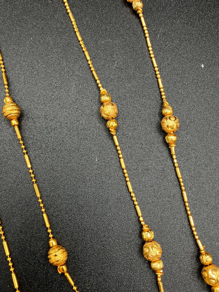 24k gold plated chain with gold plated round balls long lasting polish