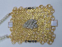 ALLAH NAME GOLDEN NET FLOORING PENDANT 4 INCHES LONG - NATASHAHS