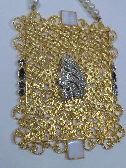 ALLAH NAME GOLDEN NET FLOORING PENDANT 4 INCHES LONG - NATASHAHS