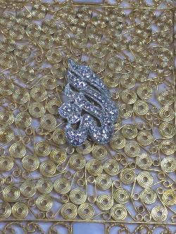 ALLAH NAME GOLDEN NET FLOORING PENDANT 4 INCHES LONG - NATASHAHS