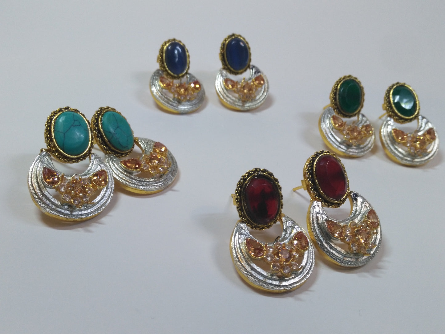 Red Half moon curve earrings - NATASHAHS