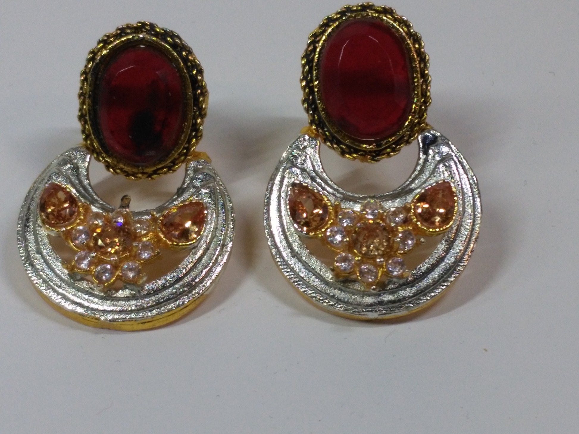 Red Half moon curve earrings - NATASHAHS