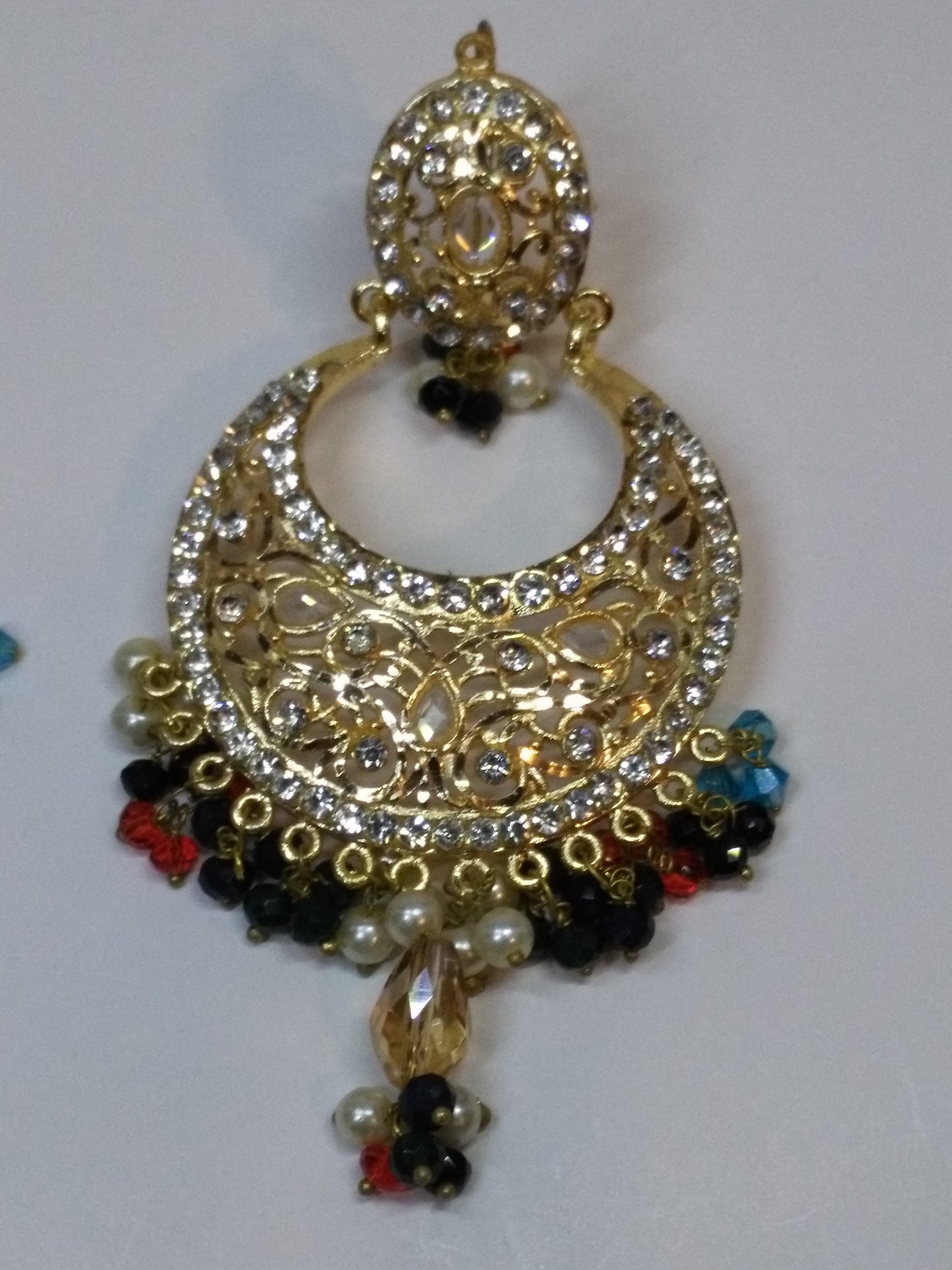 NATASHAH'S GOLDEN BASE ROUND EARRINGS IN BAALI STYLE - NATASHAHS