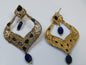 Blue stones Spade Style Earrings with Gold-plated Base - NATASHAHS