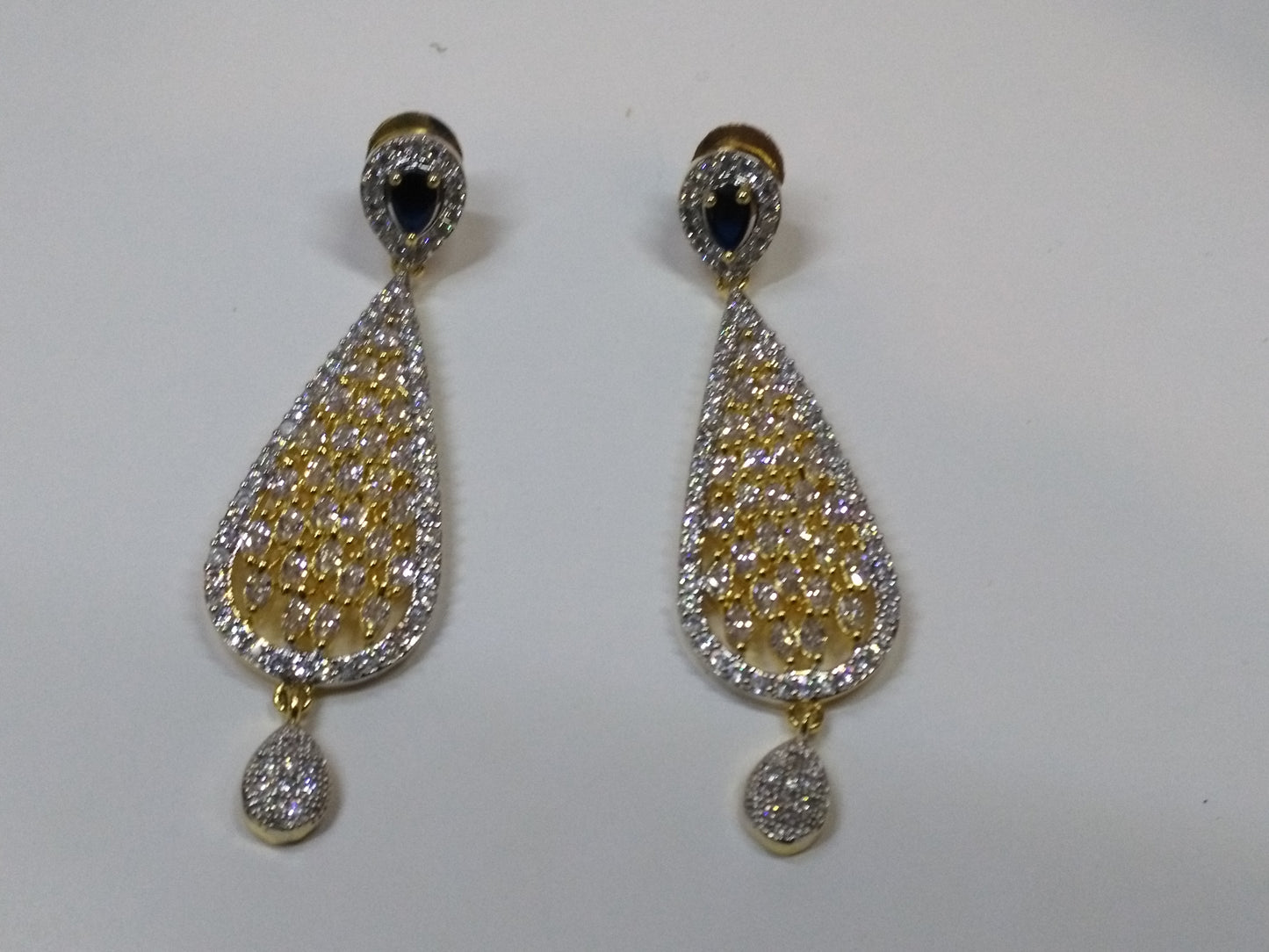 NATASHAH'S WHITE ZIRCONS EARRINGS - NS0096 - NATASHAHS