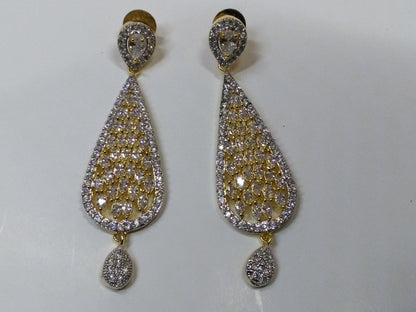 NATASHAH'S WHITE ZIRCONS EARRINGS - NS0096 - NATASHAHS