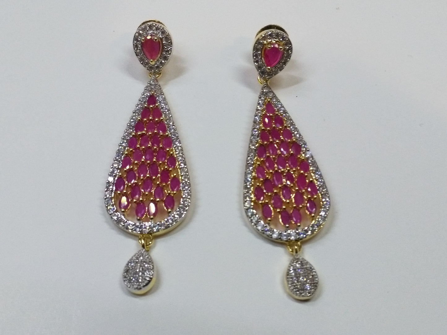 NATASHAH'S WHITE ZIRCONS EARRINGS - NS0096 - NATASHAHS