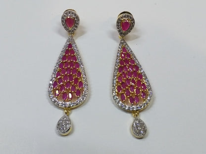 NATASHAH'S WHITE ZIRCONS EARRINGS - NS0096 - NATASHAHS