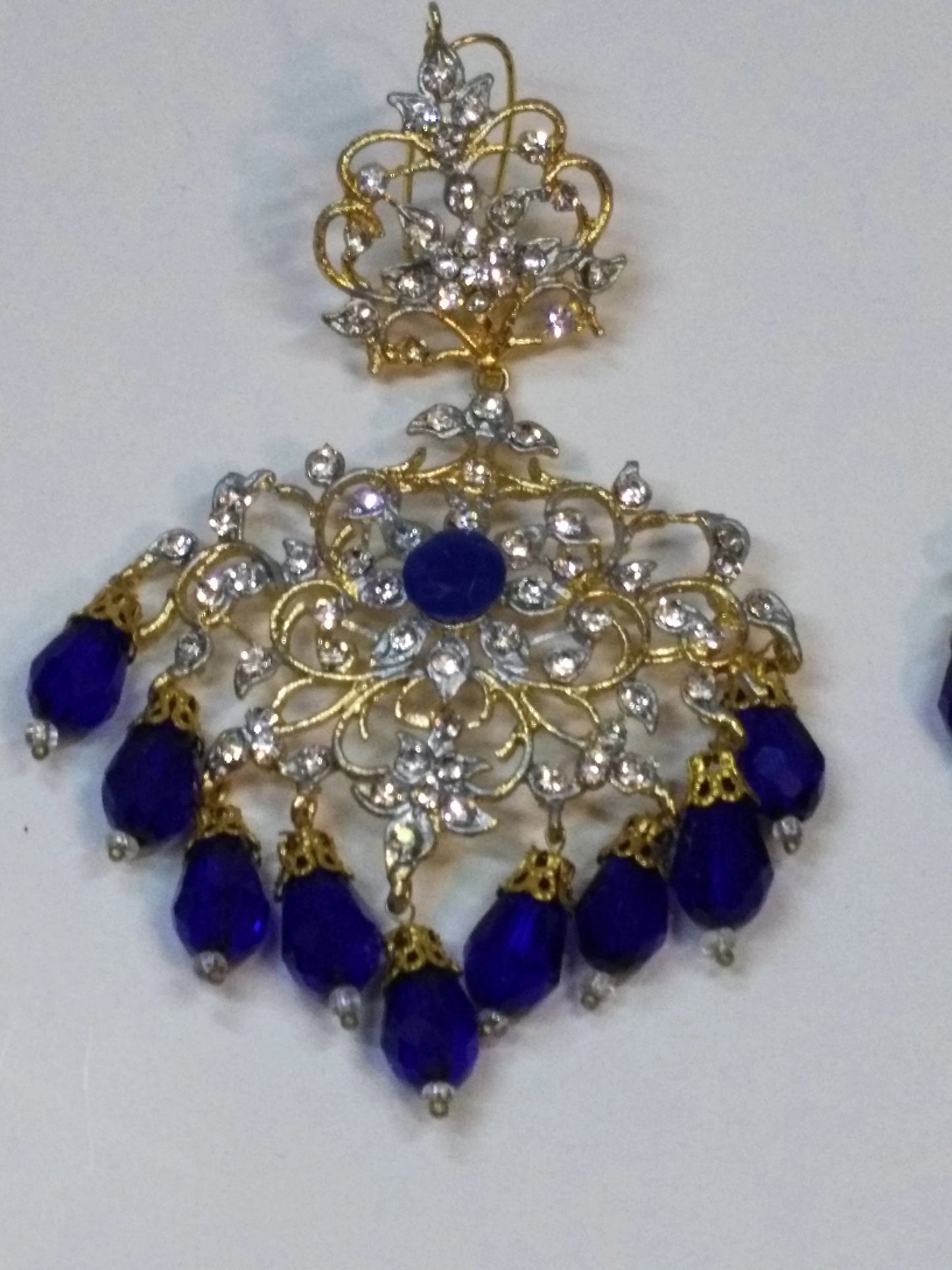 NAVY BLUE ROYAL STYLE EARRINGS FOR ROYAL PEOPLE - NATASHAHS
