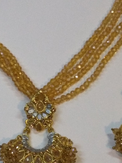 Trapezoid Crystal Earrings & Pendant Set - NATASHAHS