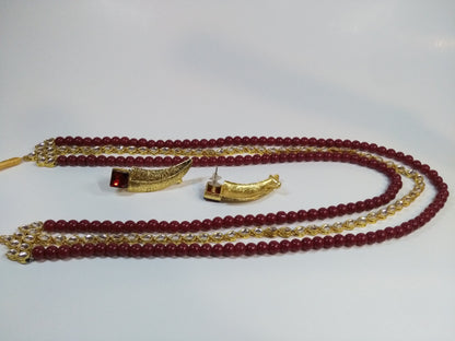 Egyptian Style polkie studded necklace set - NATASHAHS