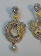 Baubles & Bells Earrings with white stones & zircons - NATASHAHS