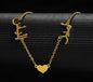 Islam Jewelry Personalized 2 Arabic Names with Heart Necklace Stainless Steel Letter Gold Plated Chain Choker for Women Gift