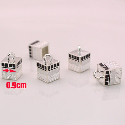 Islam muslim kaaba in mecca pendant muslim silver-plated kaaba pendant with chain