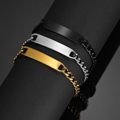 Custom Name Bracelets Stainless Steel Engrave Date Bracelet Personalized Bangles Women Men ID Memory Jewelry Gift - NATASHAHS