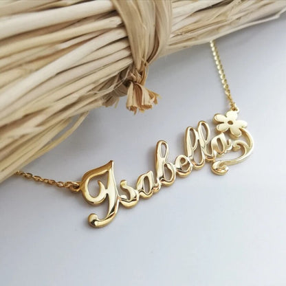 Personalized Flower Name Necklaces For Women Girl Favorite Jewelry Custom Musical Note Heart Nameplate Beauty Necklace - NATASHAHS
