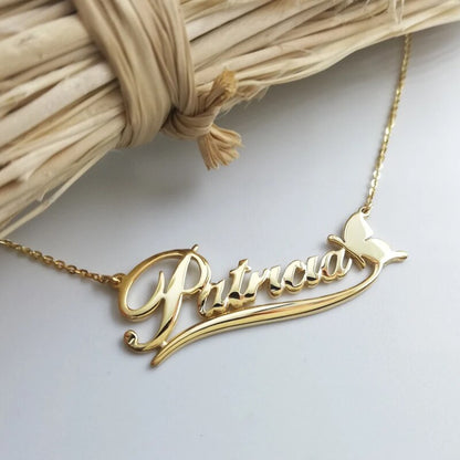 Personalized Flower Name Necklaces For Women Girl Favorite Jewelry Custom Musical Note Heart Nameplate Beauty Necklace - NATASHAHS