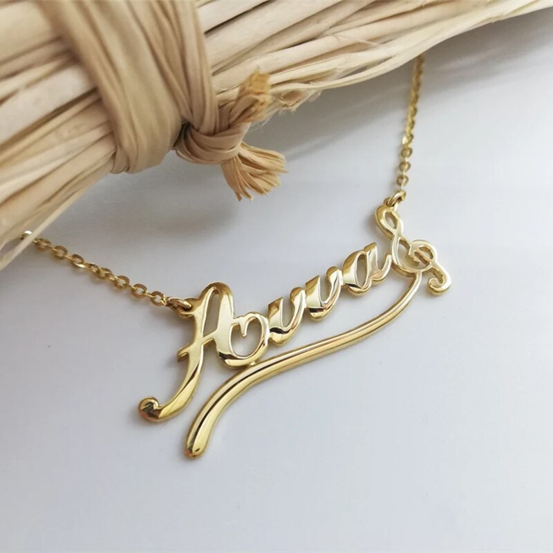 Personalized Flower Name Necklaces For Women Girl Favorite Jewelry Custom Musical Note Heart Nameplate Beauty Necklace - NATASHAHS