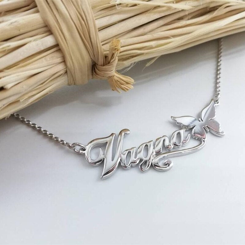 Personalized Flower Name Necklaces For Women Girl Favorite Jewelry Custom Musical Note Heart Nameplate Beauty Necklace - NATASHAHS