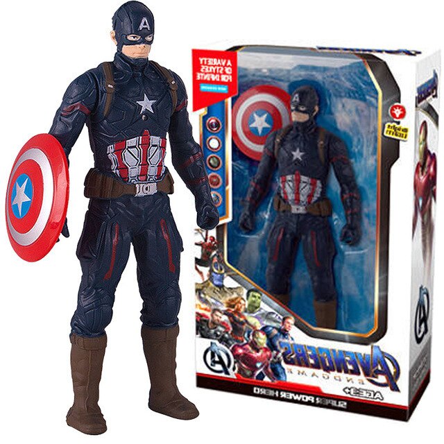 Captain America Anime Action Figure Toy Children Christmas Gift Spider Man k Pvc Movable Luminous Doll Collection Model Boys Kids Toy - NATASHAHS