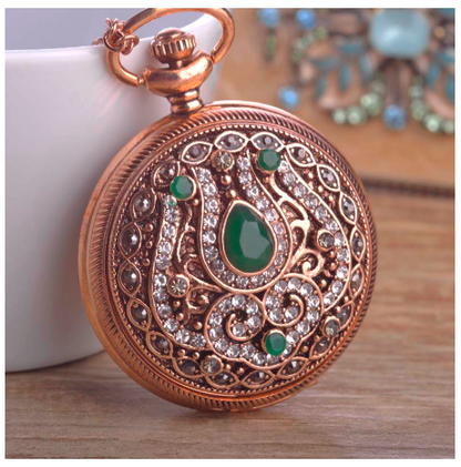 Turkish Quartz Pocket Watch Necklace - NATASHAHS