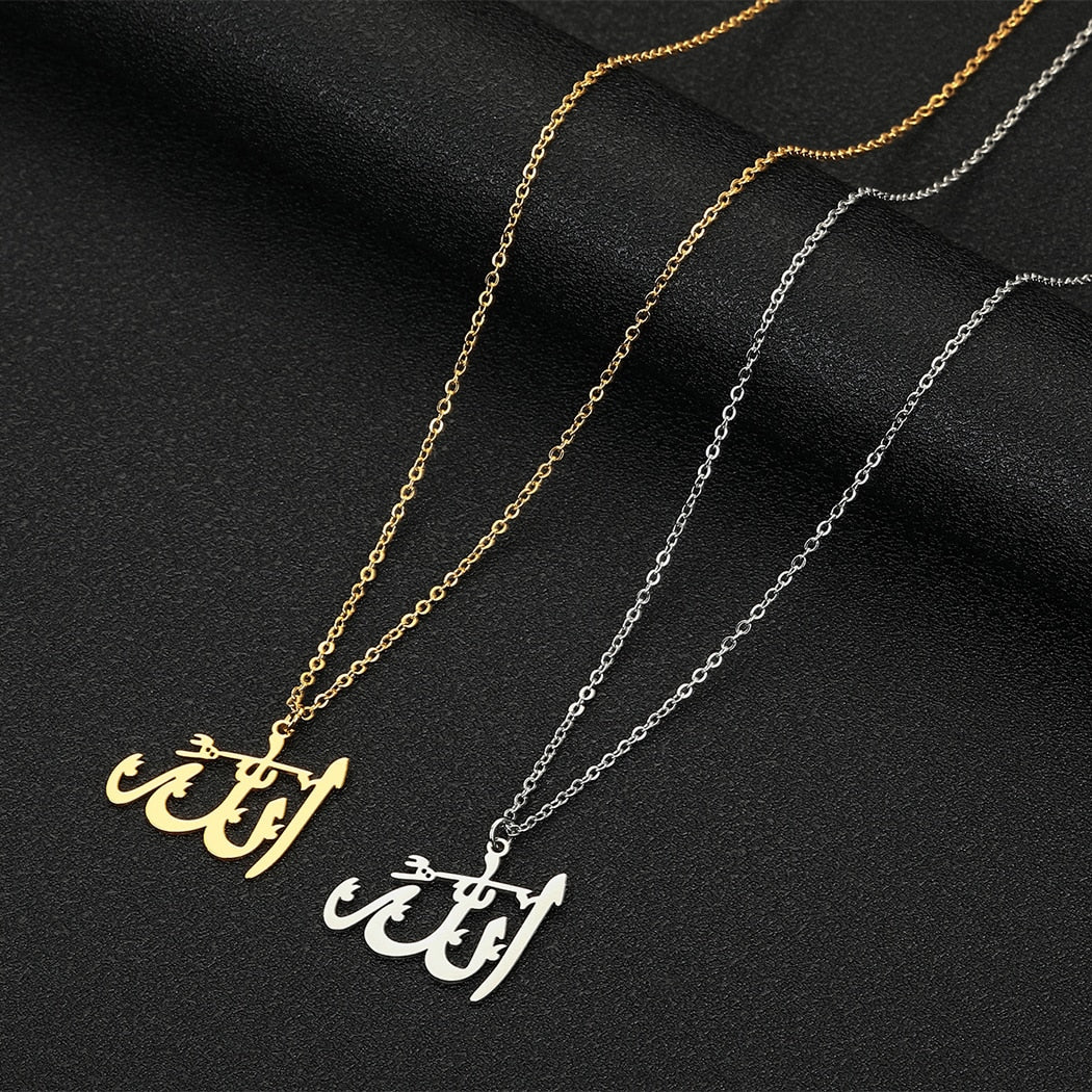 Arabic God Allah Pendant Necklace For Women Islamic Charm Choker Jewelry Gifts