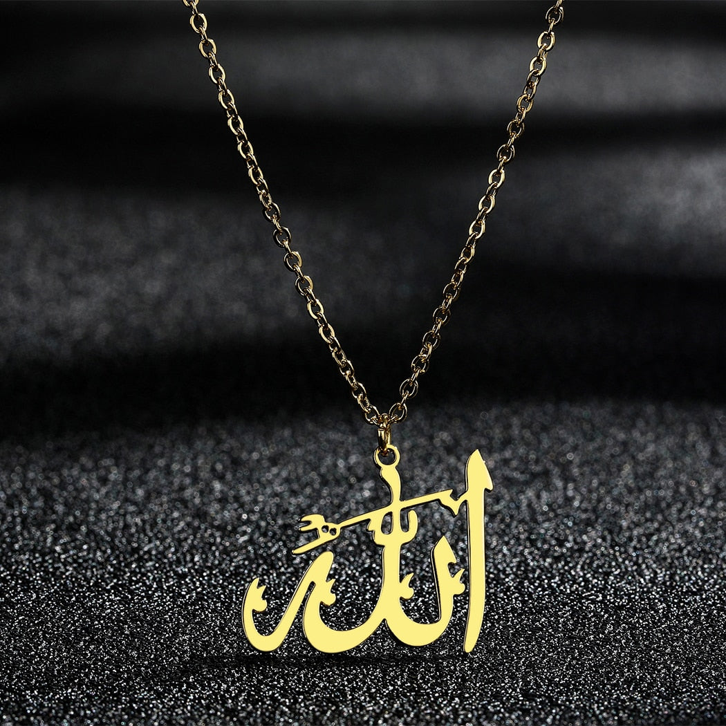 Arabic God Allah Pendant Necklace For Women Islamic Charm Choker Jewelry Gifts