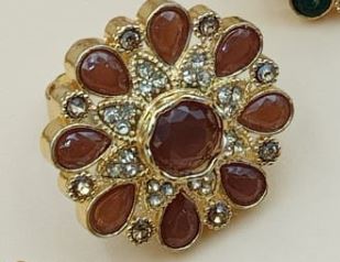 Chrysanthemum flower & Square Earrings of 1.25 inch - NATASHAHS