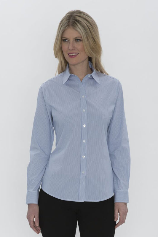 COAL HARBOUR® MINI STRIPE STRETCH WOVEN LADIES' SHIRT - NATASHAHS
