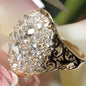Luxury White Zircon Gold Color Rings Female Round Rhinestone Inlay Ring For Bridal Engagement Jewelry - NATASHAHS