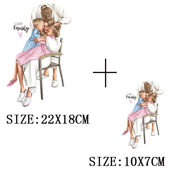 Russian Mom&Father Patches For Clothing DIY T-shirt Patches Iron On Heat Transfers Daughter&Son Thermal Sticker On Clothes - NATASHAHS