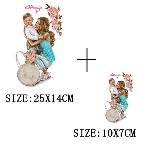 Russian Mom&Father Patches For Clothing DIY T-shirt Patches Iron On Heat Transfers Daughter&Son Thermal Sticker On Clothes - NATASHAHS