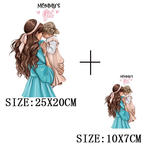 Russian Mom&Father Patches For Clothing DIY T-shirt Patches Iron On Heat Transfers Daughter&Son Thermal Sticker On Clothes - NATASHAHS