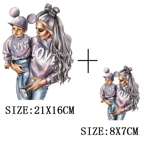 Russian Mom&Father Patches For Clothing DIY T-shirt Patches Iron On Heat Transfers Daughter&Son Thermal Sticker On Clothes - NATASHAHS