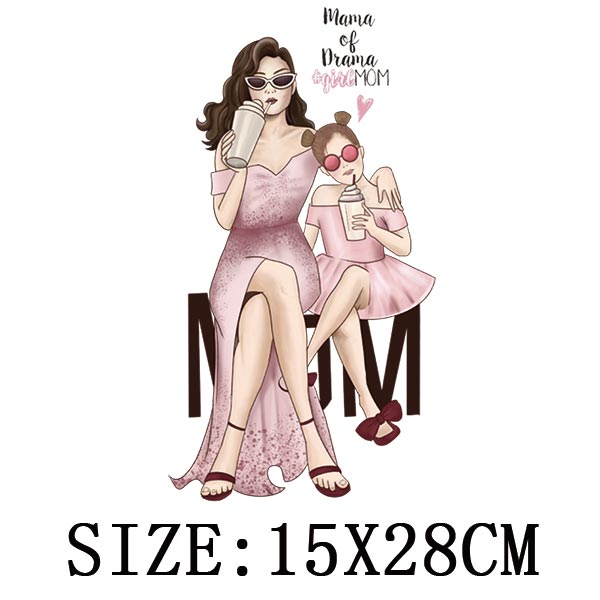 Russian Mom&Father Patches For Clothing DIY T-shirt Patches Iron On Heat Transfers Daughter&Son Thermal Sticker On Clothes - NATASHAHS