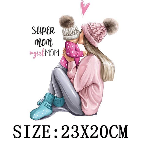 Russian Mom&Father Patches For Clothing DIY T-shirt Patches Iron On Heat Transfers Daughter&Son Thermal Sticker On Clothes - NATASHAHS