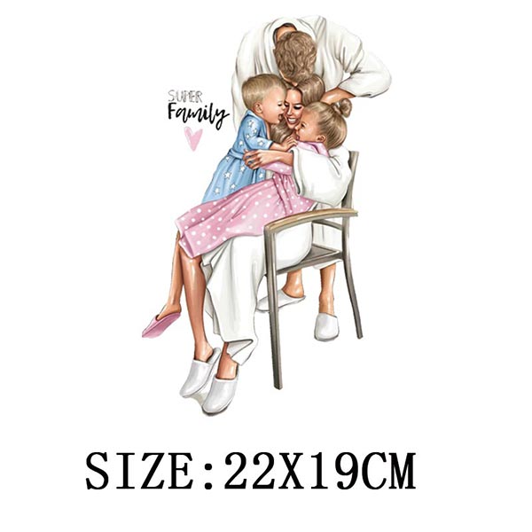 Russian Mom&Father Patches For Clothing DIY T-shirt Patches Iron On Heat Transfers Daughter&Son Thermal Sticker On Clothes - NATASHAHS