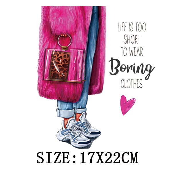 Fashion Lady Thermo Transfer Sticker On Clothes Vogue Girl Iron On Patches For Clothing DIY Washable T-shirt Clothes Sticker Set - NATASHAHS