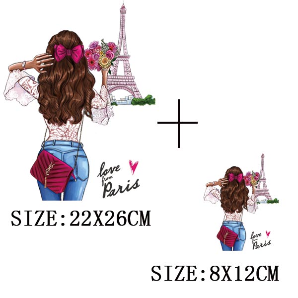Fashion Lady Thermo Transfer Sticker On Clothes Vogue Girl Iron On Patches For Clothing DIY Washable T-shirt Clothes Sticker Set - NATASHAHS