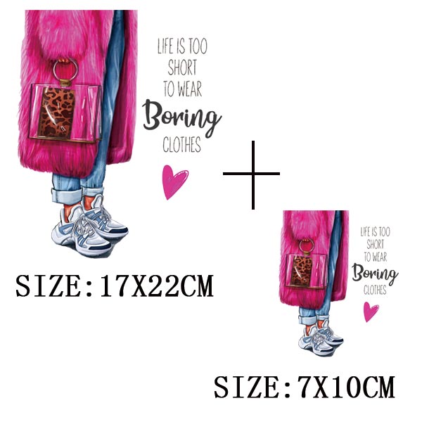 Fashion Lady Thermo Transfer Sticker On Clothes Vogue Girl Iron On Patches For Clothing DIY Washable T-shirt Clothes Sticker Set - NATASHAHS