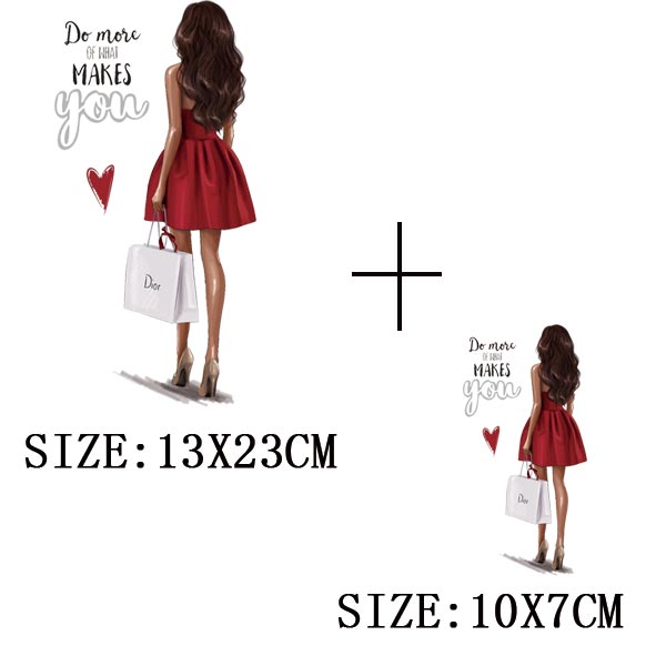 Fashion Lady Thermo Transfer Sticker On Clothes Vogue Girl Iron On Patches For Clothing DIY Washable T-shirt Clothes Sticker Set - NATASHAHS