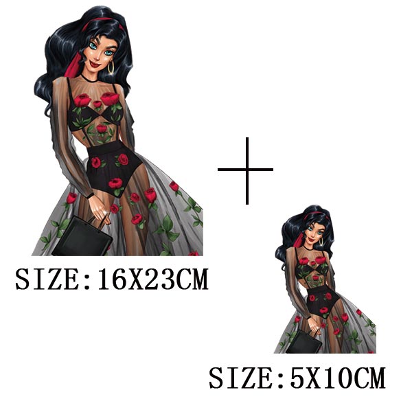 Fashion Lady Thermo Transfer Sticker On Clothes Vogue Girl Iron On Patches For Clothing DIY Washable T-shirt Clothes Sticker Set - NATASHAHS