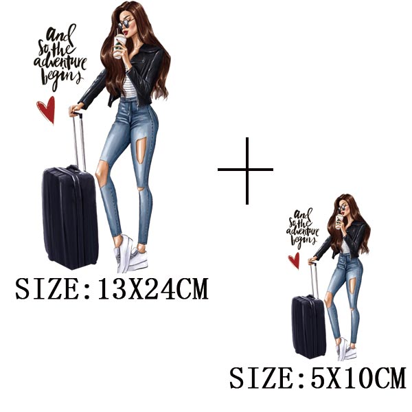 Fashion Lady Thermo Transfer Sticker On Clothes Vogue Girl Iron On Patches For Clothing DIY Washable T-shirt Clothes Sticker Set - NATASHAHS
