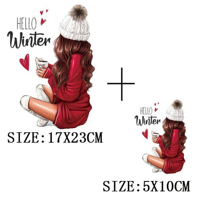 Fashion Lady Thermo Transfer Sticker On Clothes Vogue Girl Iron On Patches For Clothing DIY Washable T-shirt Clothes Sticker Set - NATASHAHS